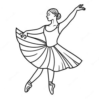 Balletttänzerin in anmutiger Pose Ausmalbild | Tänzerin Ausmalbild
