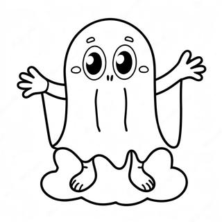 Niedliches Horror Gespenst Ausmalbild | Niedlicher Horror Ausmalbild
