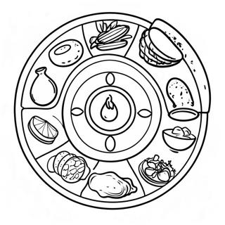 Erstes Passah Seder Teller Ausmalbild | Erstes Passah Ausmalbild