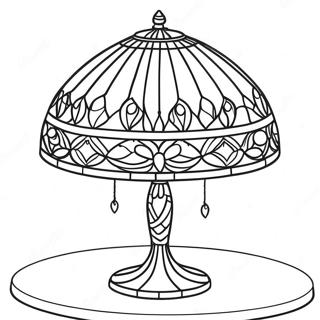 Elegante Tiffany Lampe Ausmalbild | Tiffany Ausmalbild