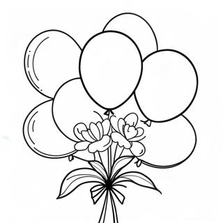 Bunter Ballonstrauß Ausmalbild | Ballon Ausmalbild