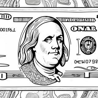 100 Dollar Schein Ausmalbild | 100-Dollar-Schein Ausmalbild
