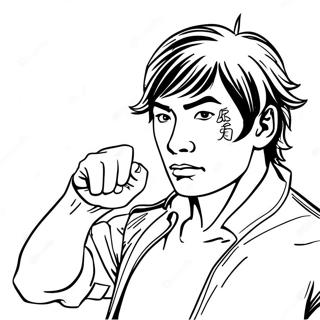 Yuji Itadori in Aktion Ausmalbild | Yuji Itadori Ausmalbild