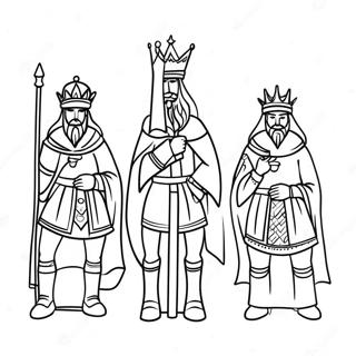 Majestätische Drei Könige Ausmalbild | Drei Könige Ausmalbild