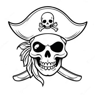 Bunte Piratenschädel-Flagge Ausmalbild | Piratenflaggen Ausmalbild