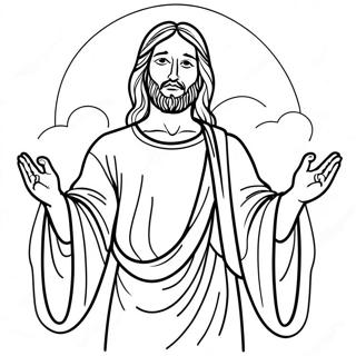 Jesus mit offenen Armen Ausmalbild | Jesus folgen Ausmalbild