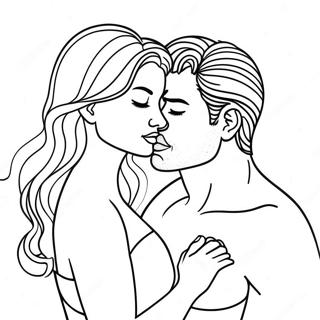 Sinnliches kinky Paar Ausmalbild | Verspielt Ausmalbild