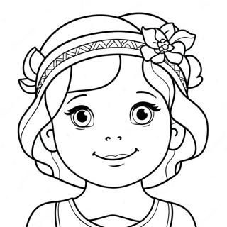 Niedliche Emily mit Blumenkranz Ausmalbild | Emily Ausmalbild