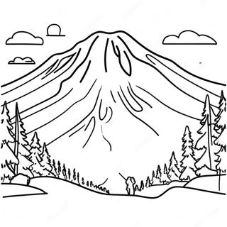 Majestätisches Mount Rainier Ausmalbild | Washington State Ausmalbild