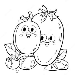 Bob die Tomate und Larry die Gurke Ausmalbild | Gemüsegeschichten Ausmalbild