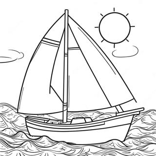 Buntes Lego Segelboot Ausmalbild | Lego Boot Ausmalbild
