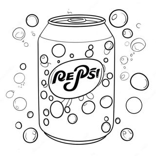 Pepsi Dose mit Blasen Ausmalbild | Pepsi Ausmalbild