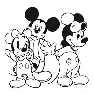 Mickey Mouse mit Freunden Ausmalbild | Mickey Ausmalbild