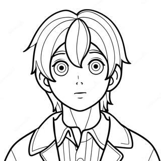 Junge Anime-Charakter Ausmalbild | Junge Anime Ausmalbild