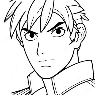 Cooler Junge Anime-Held Ausmalbild | Junge Anime Ausmalbild