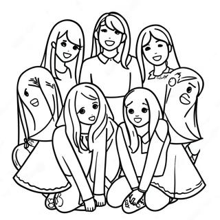 Twice Mitglieder Gruppe Ausmalbild | Zweimal Ausmalbild