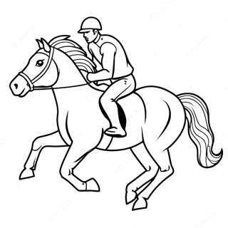 Galoppierendes Rennpferd Ausmalbild | Rennpferd Ausmalbild