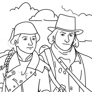 Lewis und Clark Abenteuer Ausmalbild | Lewis und Clark Ausmalbild