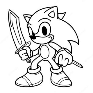 Sonic mit einem Schwert Ausmalbild | Sonic mit einem Schwert Ausmalbild