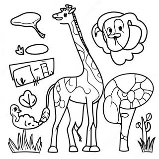 Safari Tiere Ausmalbild | Safari Ausmalbild