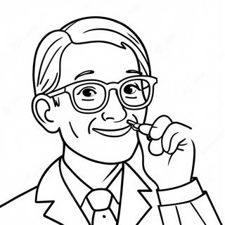 Freundlicher Augenarzt mit Brille Ausmalbild | Augenarzt Ausmalbild