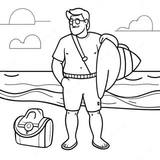 Rettungsschwimmer im Dienst Ausmalbild | Rettungsschwimmer Ausmalbild