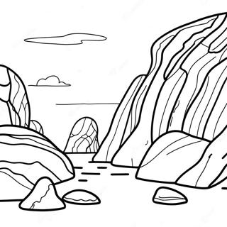 Erosionseffekte auf Felsen Ausmalbild | Erosion Ausmalbild