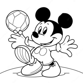 Mickey Mouse spielt Fußball Ausmalbild | Disney Sportarten Ausmalbild