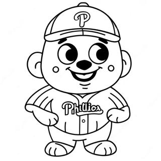 Niedlicher Phillies Maskottchen Ausmalbild | Phillies Ausmalbild