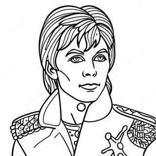 Ziggy Stardust im bunten Kostüm Ausmalbild | David Bowie Ausmalbild