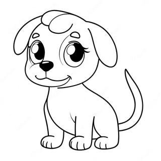 Süßer Anime Hund mit großen Augen Ausmalbild | Anime Hund Ausmalbild