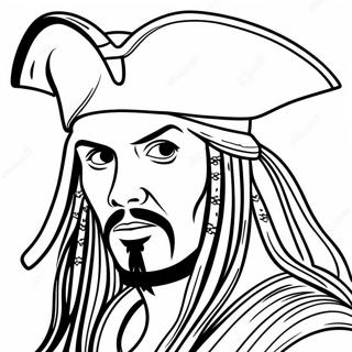 Johnny Depp als Captain Jack Sparrow Ausmalbild | Johnny Depp Ausmalbild