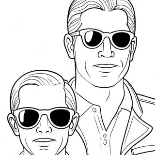 Stephen Sharer mit coolen Sonnenbrillen Ausmalbild | Stephen Sharer Ausmalbild