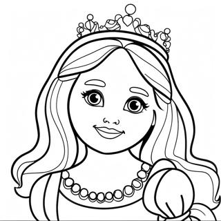 Mädchenhafte Prinzessin Ausmalbild | Mädchen Ausmalbild