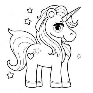 Niedliches Einhorn mit Glitzer Ausmalbild | Mädchen Ausmalbild