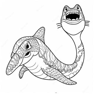 Mosasaurus Megalodon Ausmalbild | Mosasaurus Megalodon Ausmalbild