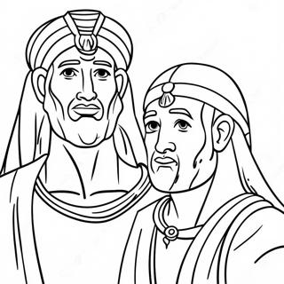 Mose und Pharao Ausmalbild | Moses und Pharao Ausmalbild