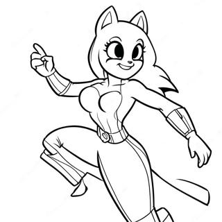 Rena Rouge in heroischer Pose Ausmalbild | Rena Rouge Ausmalbild