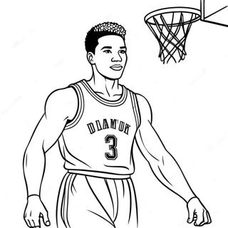 Slam Dunk Basketballspieler Ausmalbild | Slam Dunk Ausmalbild