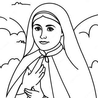 Schöne St. Bernadette Ausmalbild | St Bernadette Ausmalbild