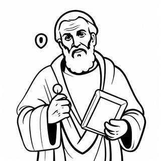 St. Peter mit Schlüsseln Ausmalbild | St. Peter Ausmalbild