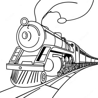Magischer Polar Express Zug Ausmalbild | Polar Express Ausmalbild