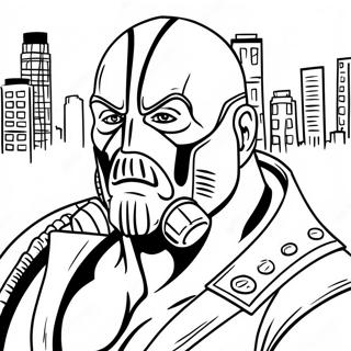Bane in Gotham City Ausmalbild | Bane Ausmalbild