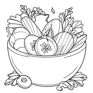 Frischer Gartensalat Ausmalbild | Salat Ausmalbild