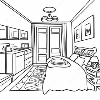Wohnung Innenausstattung Ausmalbild | Wohnung Ausmalbild