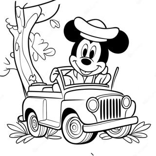 Mickey Mouse Safari Abenteuer Ausmalbild | Mickey Mouse Safari Ausmalbild