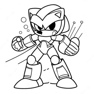 Metal Sonic in Aktion Ausmalbild | Metal Sonic Ausmalbild