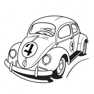Herbie fährt schnell Ausmalbild | Herbie Ausmalbild