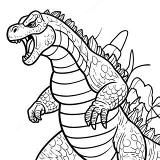 Godzilla 2000 brüllendes Ausmalbild | Godzilla 2000 Ausmalbild