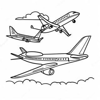 United Airlines Flugzeug im Flug Ausmalbild | United Airlines Ausmalbild